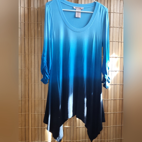Stunning blue dip dye ombre Ladies tunic by Philosophy in Size Small. N.W.O T. - Picture 7 of 7